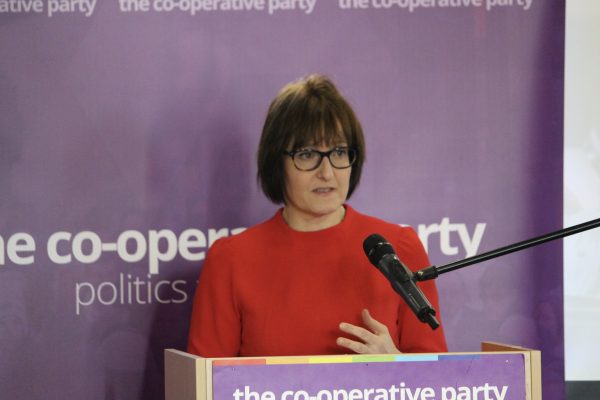 Deb Oxley of the Employee Ownership Association addressing delegates at the Co-operative Economy conference (c) Co-operative Party
