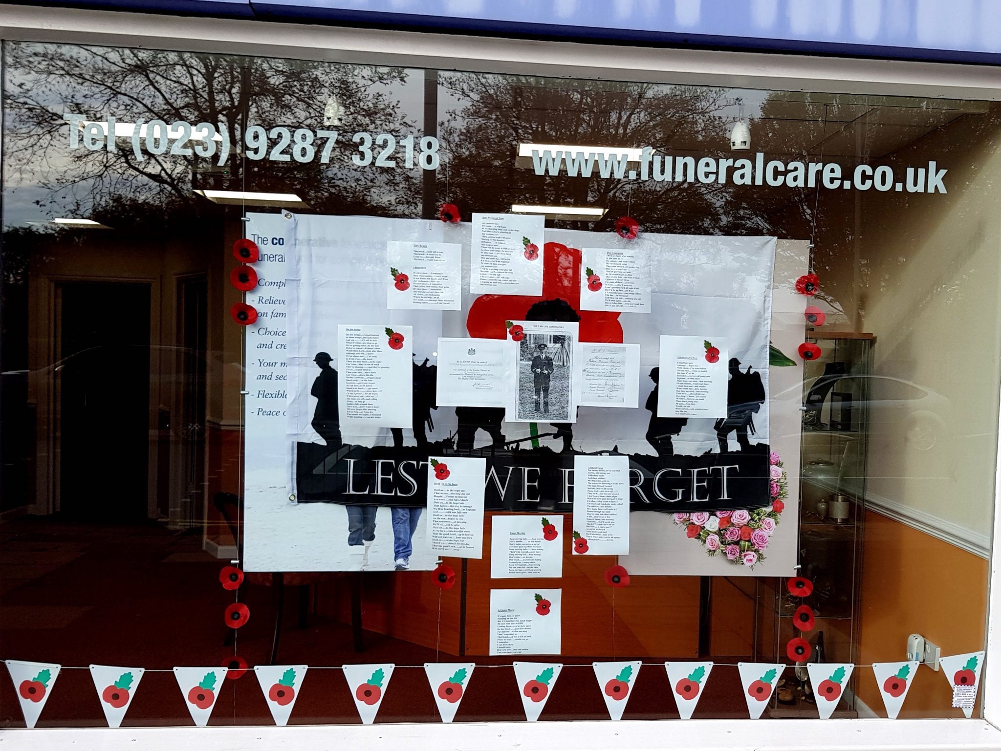 The remembrance window at Eastney Road