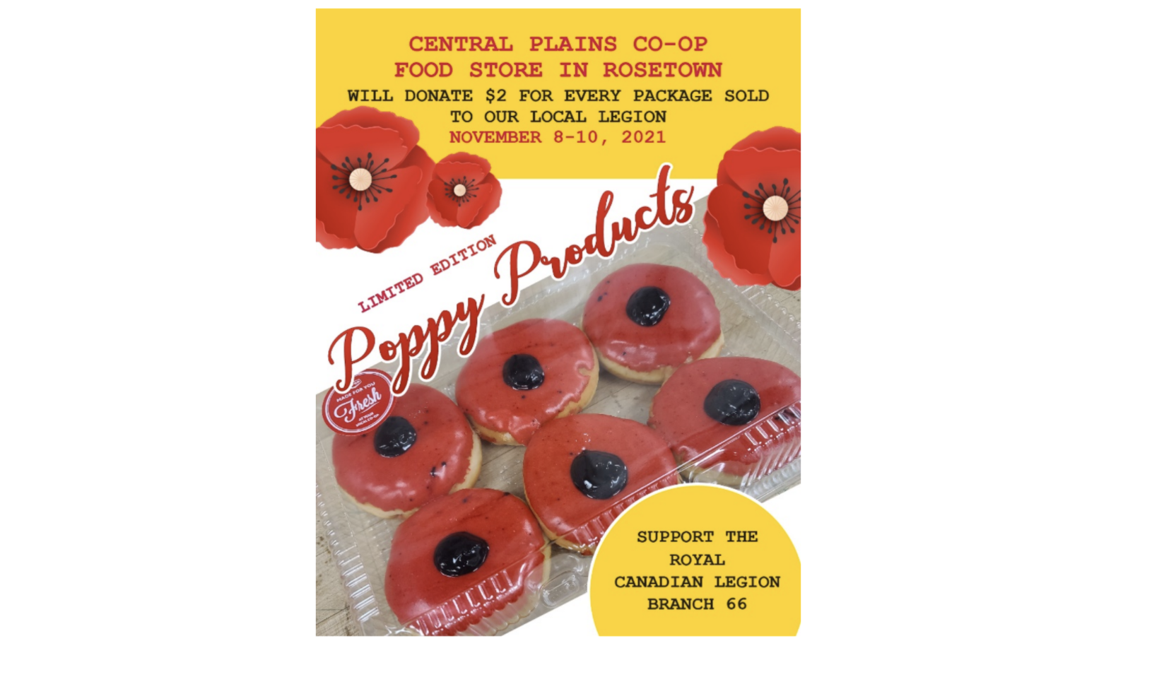 Canadian retail co-op sells limited edition poppy themed pastries - Co ...