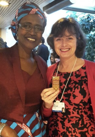 Sophi Tranchell with Winnie Byanyima, Oxfam CEO at the World Economic Forum in Davos