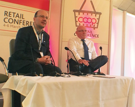 Ed Mayo, secretary general of Co-operatives UK, with Prof Leigh Sparks at the Co-operative Retail Conference
